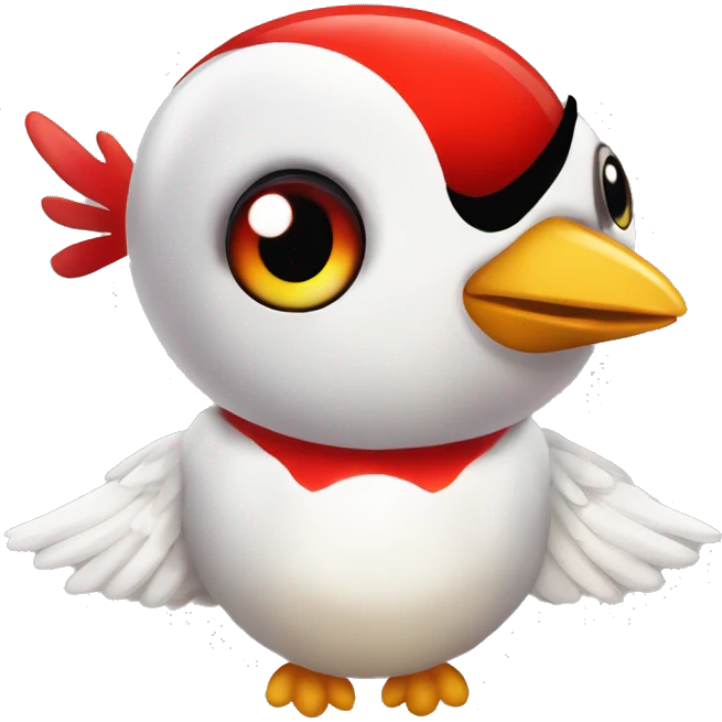 flappy bird red big eyes happy transparent background emoji