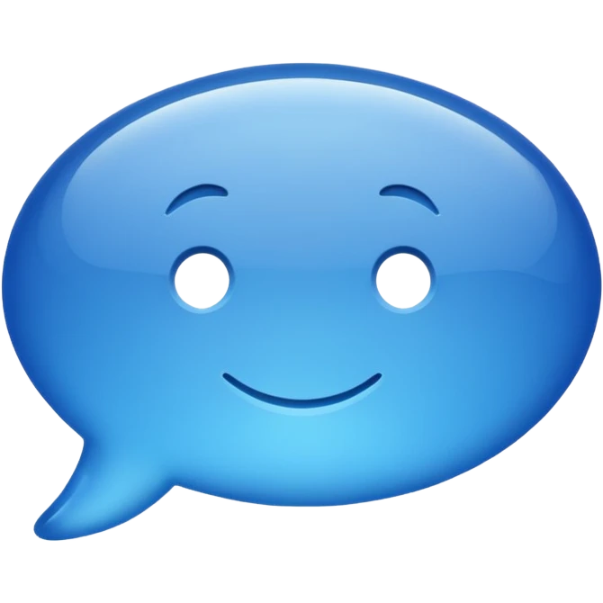 blue message bubble, simple, no text emoji