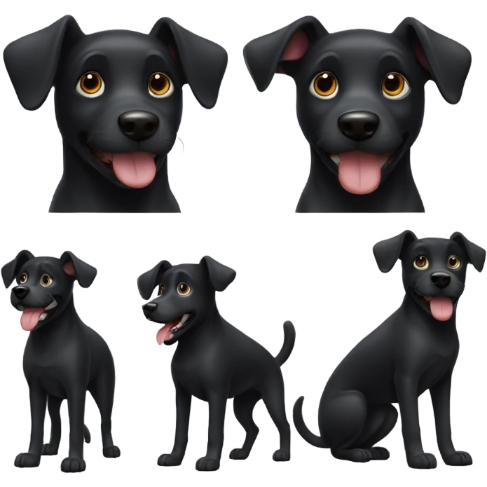 Black dog thumbs up emoji