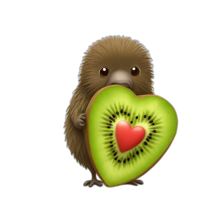 kiwi dentro de un corazón emoji