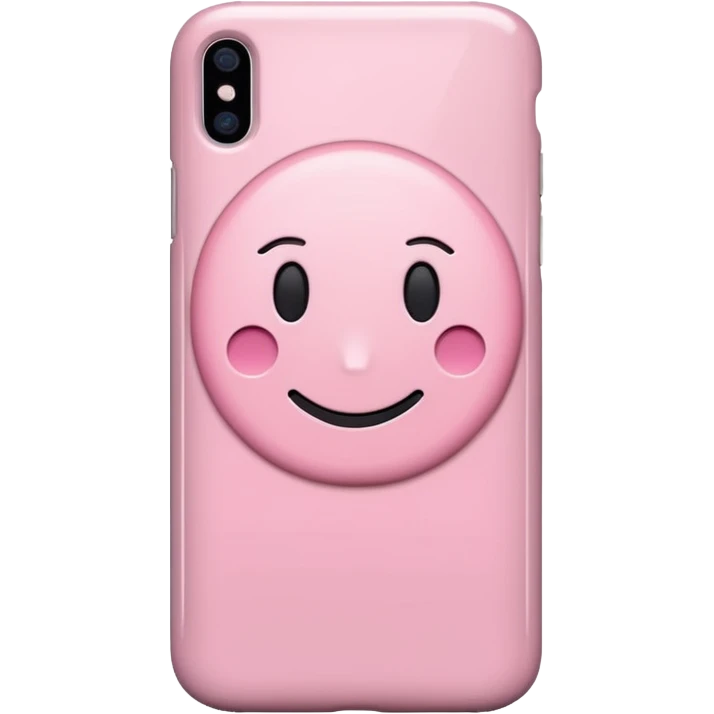 Aesthetic light pink iphone no smiley face inside case from the back emoji