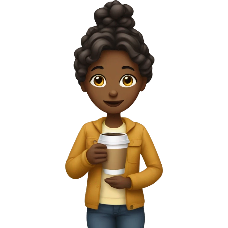 Girl drinking coffee  emoji