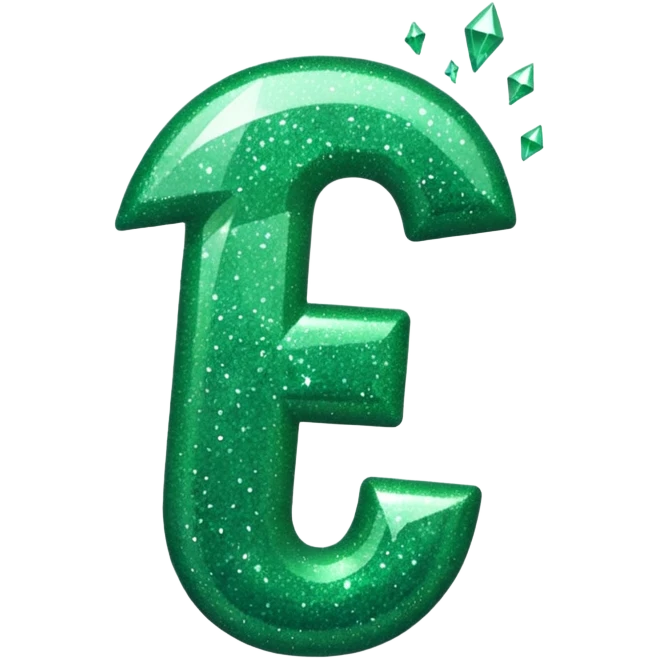 Green glitter money falling number 7 emoji