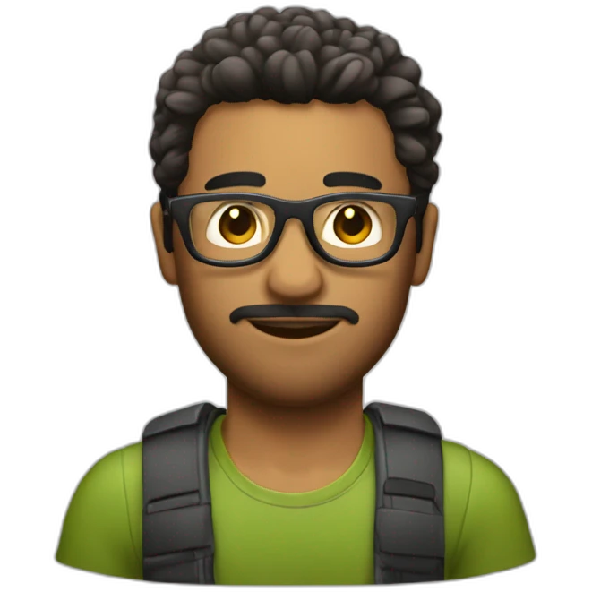 CHICO CON GAFAS TRANSPARENTES CON EL PELO CORTO Y SU PIEL ES BLANCA emoji