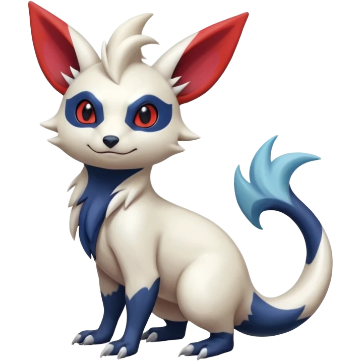  furry cute colorful exotic realistic painted smooth glossy Zangoose-Salandit-Minccino-Absol-fusion emoji