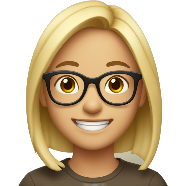 Happy and excited girl with spects emoji