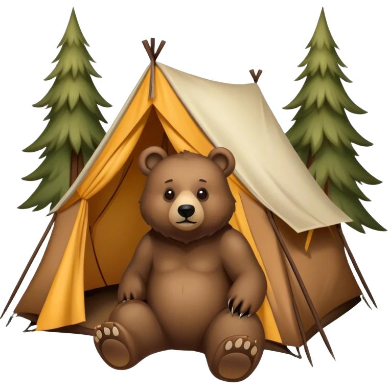A BEAR OUTSIDE OF A TENT emoji