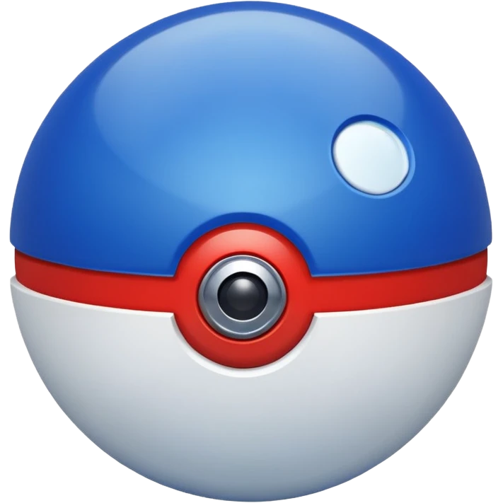 Royal blue top half white bottom half pokeball emoji