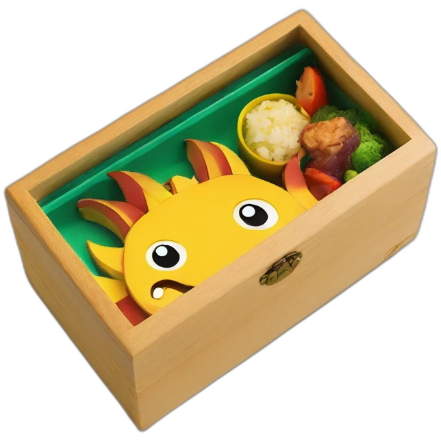 dragon bento wooden box emoji