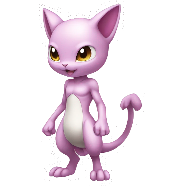 Pink Chibi Anthro Mewtwo-Pokémon full body emoji