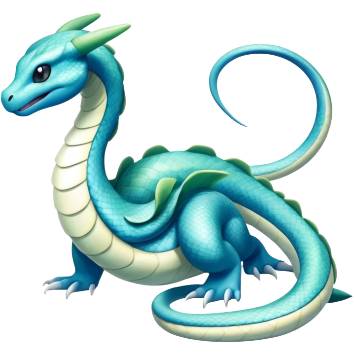 Seviper-Dragonair-Dratini-hybrid, full body, two legs, two hands emoji