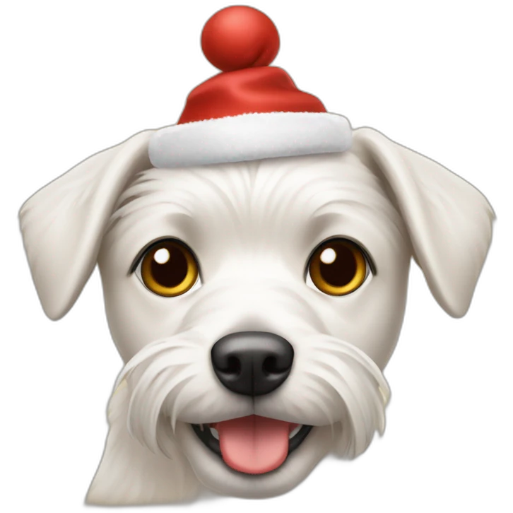Maltipu's dog in a New Year's cap emoji