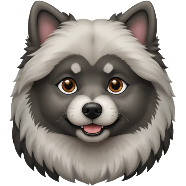 Keeshond with white and black emoji