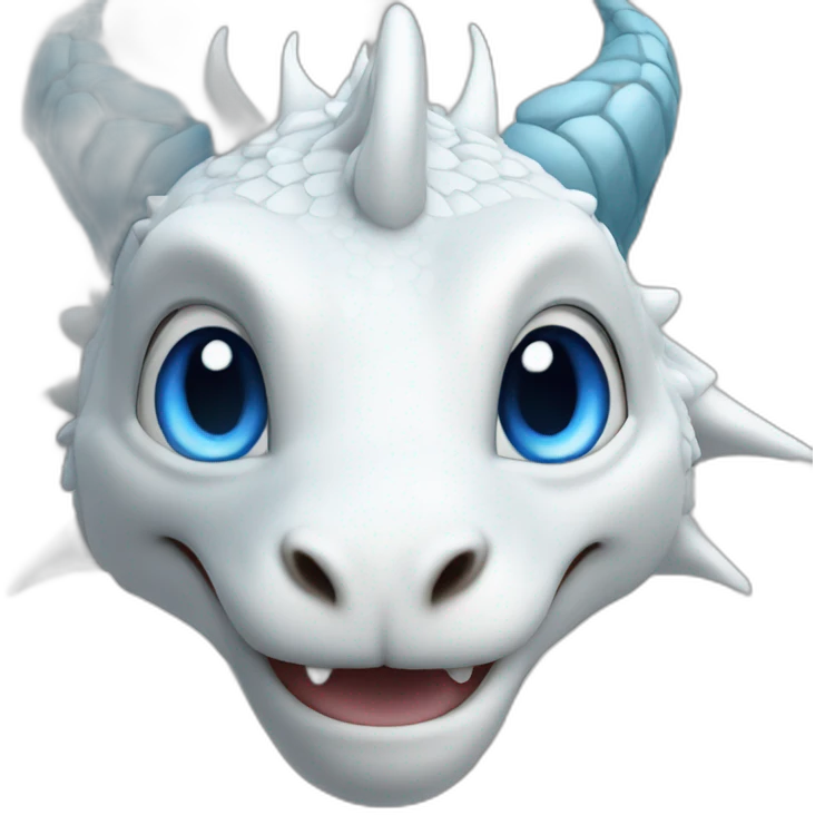White Dragon with a Blue eyes realist emoji