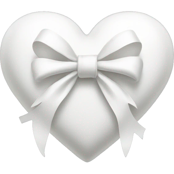 white heart with white bow emoji