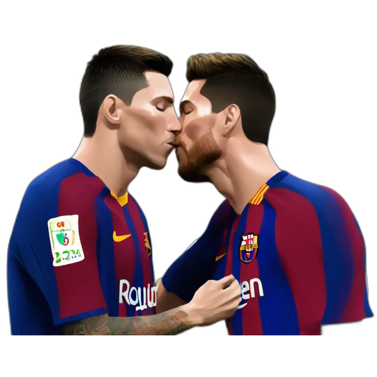 Ronaldo kissing messi emoji
