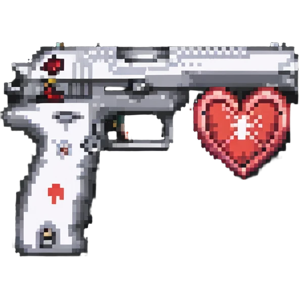 love gun with heart-shaped details emoji