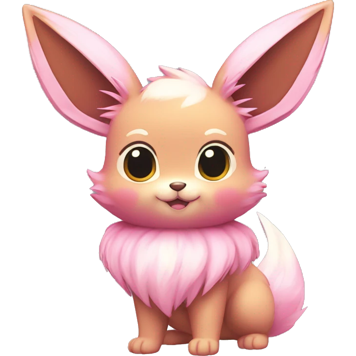 Kawaii Shiny Pink Eevee Full Body emoji