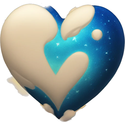 Vibrant blue heart with the night sky in it emoji
