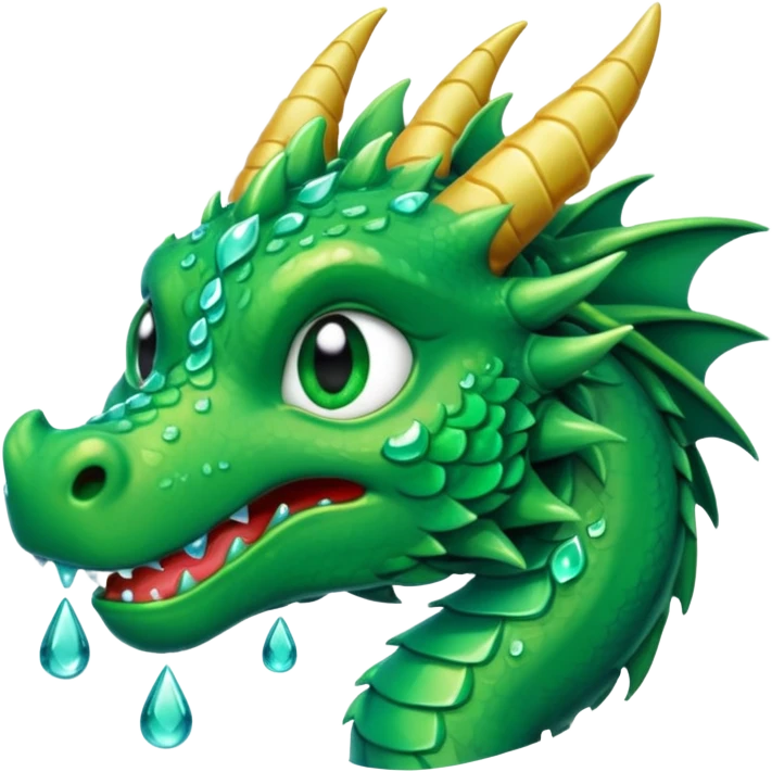 Crying dragon emoji