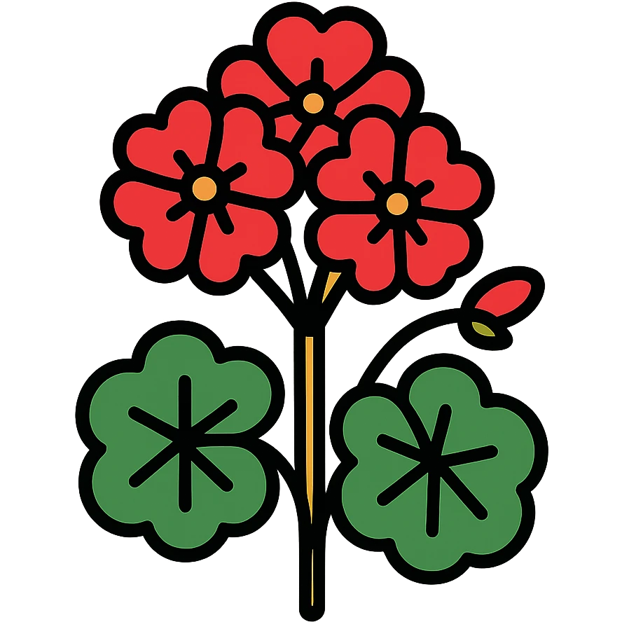 geraniums, vibrant flowers emoji