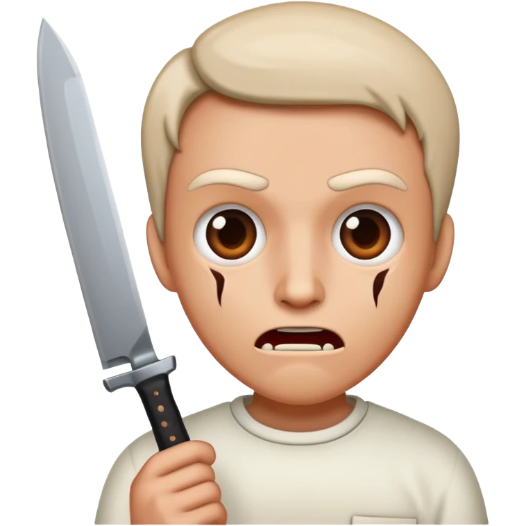 speaking face with a knife in front, as if telling a scary story emoji