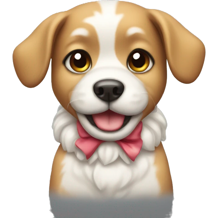 cute dog with a bow emoji