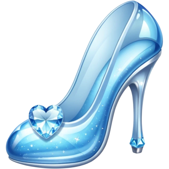 heart with a glass slipper inside it, sparkling emoji
