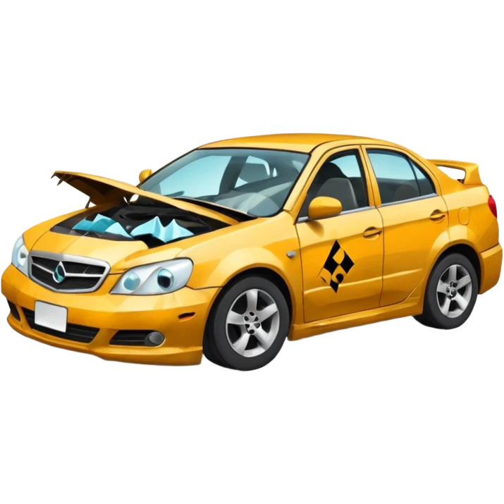 crashed car emoji