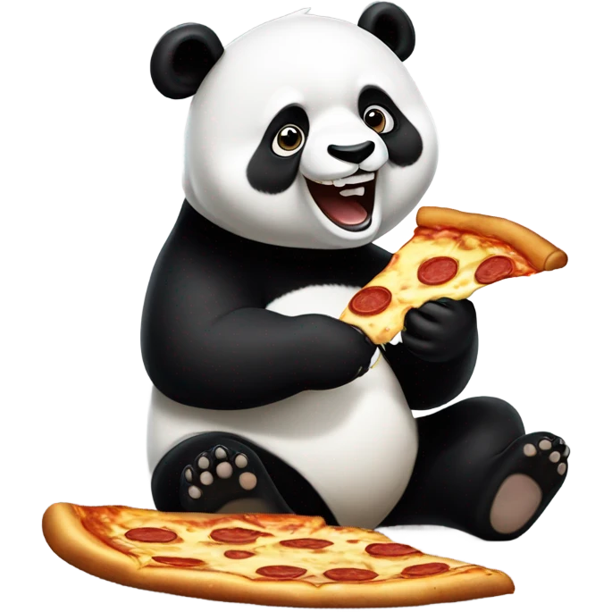 Panda eating Pizza emoji