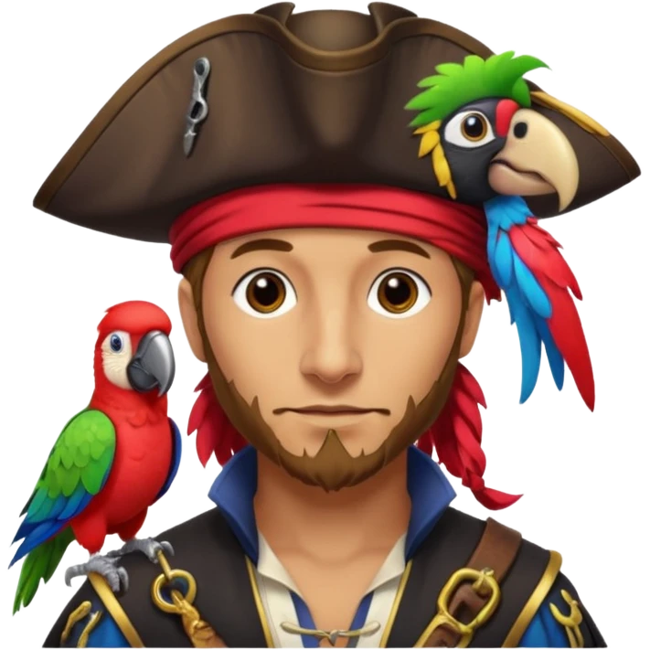 pirate and parrot emoji