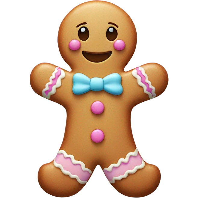 Pastel gingerbread man emoji