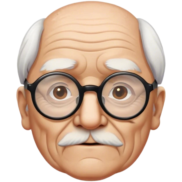 wrinkly old manwhite-male-brown-hair-black-round-glasses emoji