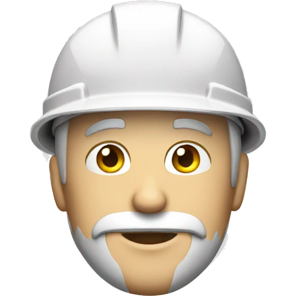 white man with white beard and hard hat emoji