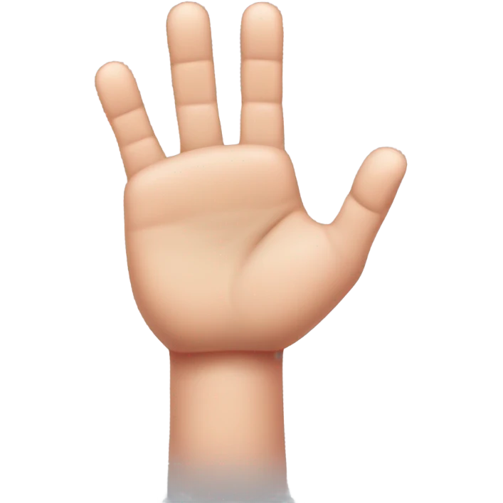 a hand that shows The sign of the horns(thumb, index and pinky fingers are straight)  emoji