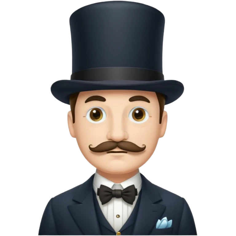 A gentleman of the high society with a moustach, a monocle, an elegant hat being super elitist emoji