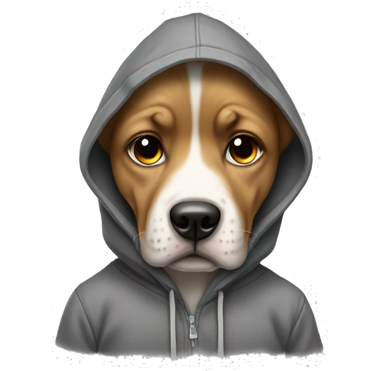 Crying dog with a hoodie emoji