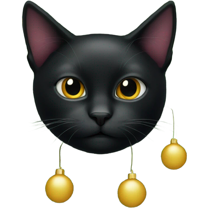 Black cat in a Christmas tree  emoji