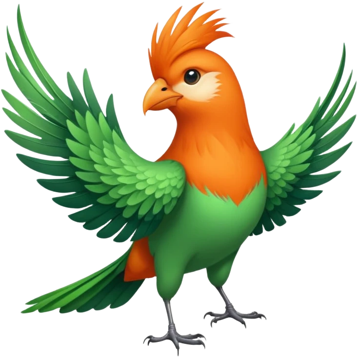 oiseau de profil hirondelle Crète orange Jane et verte emoji