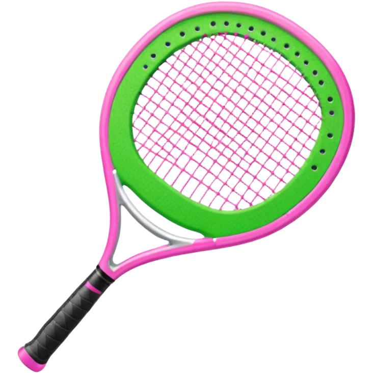 green padel racquet with pink P in the middle emoji