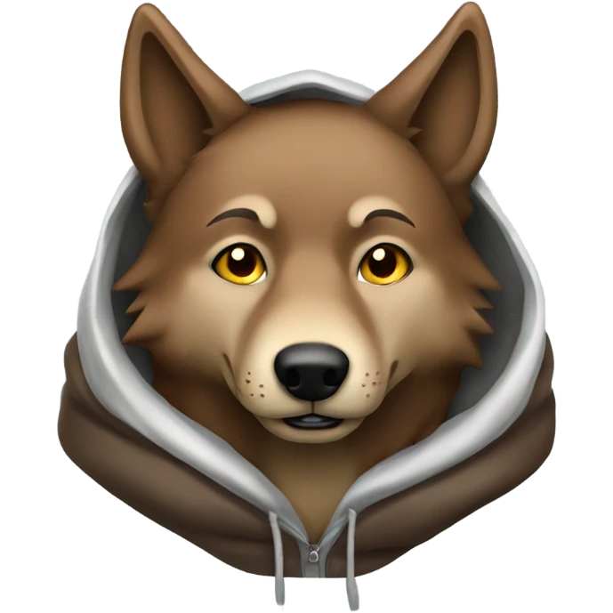 Brown wolf with hood emoji