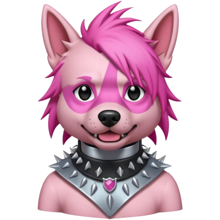 pink haired metalhead dog emoji