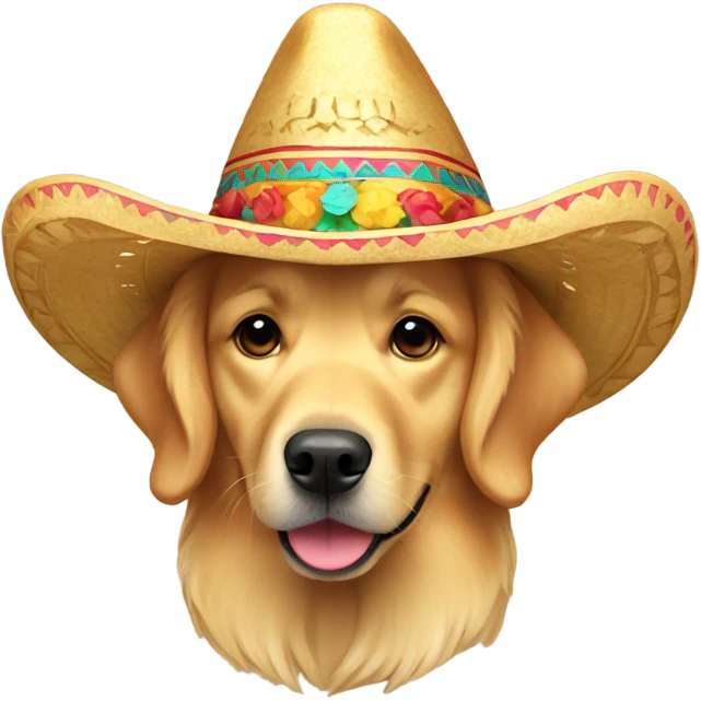Golden retriever wearing a sombrero  emoji