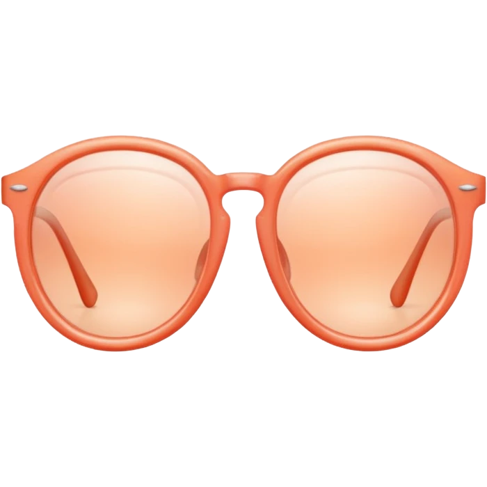 Peach-coral Glasses with subtle shine and curved frame edges. emoji
