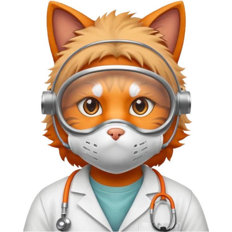 doctor cat, dust mask emoji