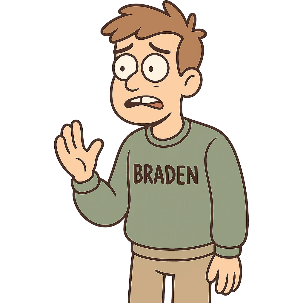 flat toon cartoon style Braden emoji