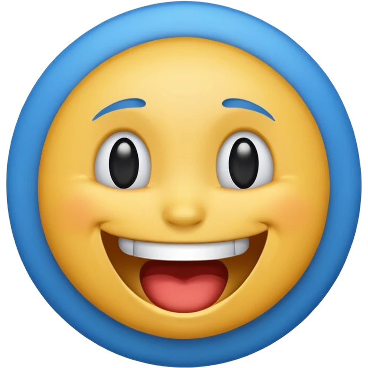 Blue white emoji laughing emoji