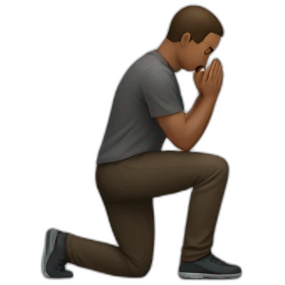 a man kneel down on one knee emoji