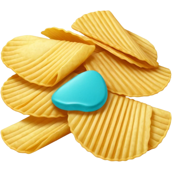turquoise colored potato chips emoji