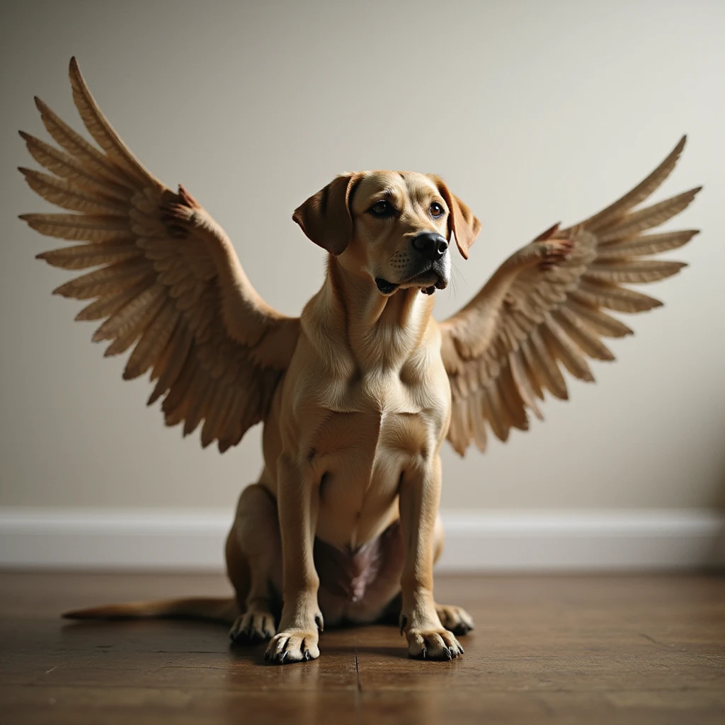 realistic labrador with wings emoji